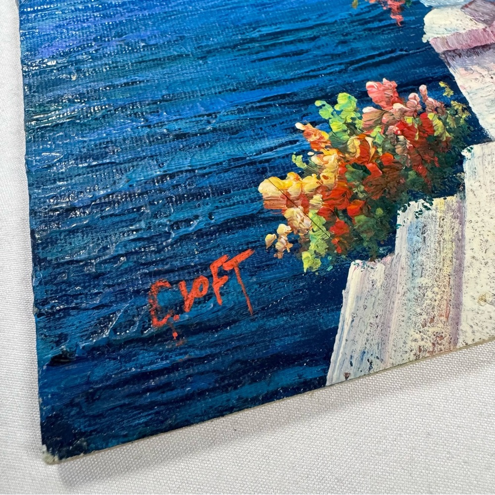 C. Loft Painting - high rise bay - Mediterranean Coastal Seascape on Board - Picture 2 of 6